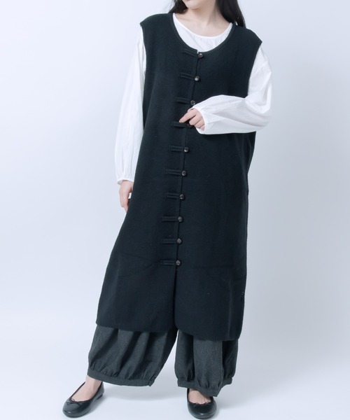 LOSUCA(ロスカ)の「レイヤードジレニットワンピース / ニットベスト ジャガード 大人カジュアル オケージョン ナチュラル フレンチ レトロ ヴィンテージ(ワンピース・レディース・オフホワイト/ブラック/グレー・FREE)」の18枚目の写真