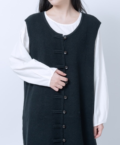 LOSUCA(ロスカ)の「レイヤードジレニットワンピース / ニットベスト ジャガード 大人カジュアル オケージョン ナチュラル フレンチ レトロ ヴィンテージ(ワンピース・レディース・オフホワイト/ブラック/グレー・FREE)」の19枚目の写真