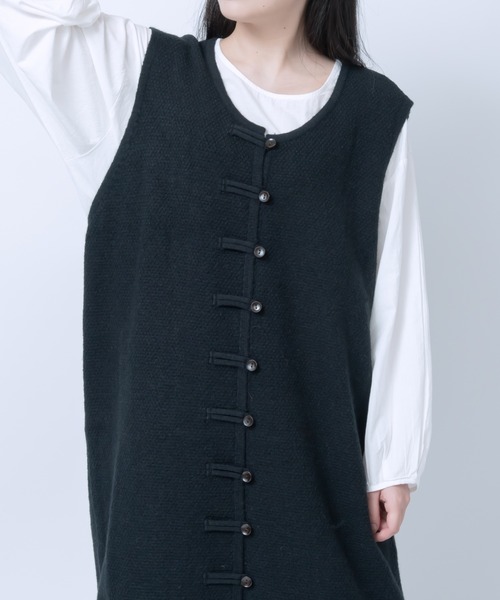 LOSUCA(ロスカ)の「レイヤードジレニットワンピース / ニットベスト ジャガード 大人カジュアル オケージョン ナチュラル フレンチ レトロ ヴィンテージ(ワンピース・レディース・オフホワイト/ブラック/グレー・FREE)」の20枚目の写真