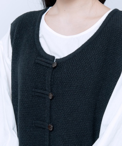 LOSUCA(ロスカ)の「レイヤードジレニットワンピース / ニットベスト ジャガード 大人カジュアル オケージョン ナチュラル フレンチ レトロ ヴィンテージ(ワンピース・レディース・オフホワイト/ブラック/グレー・FREE)」の22枚目の写真