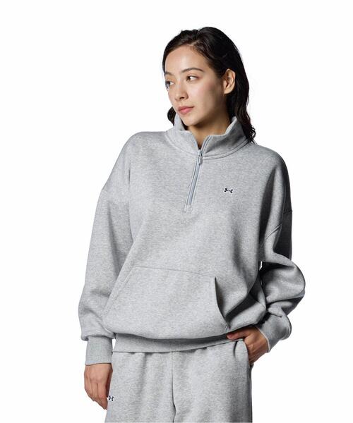 【セール】UAエッセンシャル フリース 1/2ジップ トップス（トレーニング/レディース）（スウェット）｜UNDER ARMOUR（アンダーアーマー）