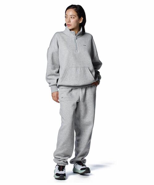 UNDER ARMOUR（アンダーアーマー）の「UAエッセンシャル フリース 1/2ジップ トップス（トレーニング/レディース）（スウェット・レディース・グレー・M/L/S/XL）」の3枚目の写真