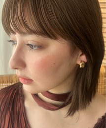 ニュアンス変形ミニフープピアス  (両耳用)