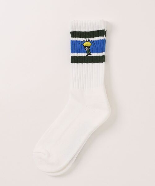FRUIT OF THE LOOM(フルーツオブザルーム)の「ハオチー3匹のパンダ socks / OB1コラボ / シンプルリブソックス / 刺繍(ソックス/靴下・レディース・レッド/ブルー/オレンジ・23cm~25cm)」の2枚目の写真