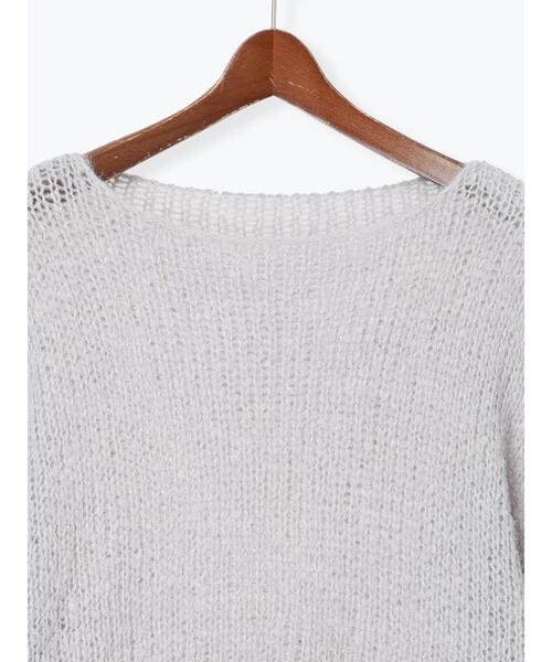 Te chichi TERRASSE（テチチテラス）の「モヘヤライクシアーラメニット（ニット/セーター・レディース・グレー/オフホワイト/ミント・F）」の19枚目の写真