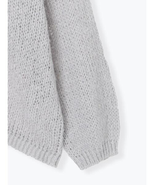 Te chichi TERRASSE（テチチテラス）の「モヘヤライクシアーラメニット（ニット/セーター・レディース・グレー/オフホワイト/ミント・F）」の20枚目の写真