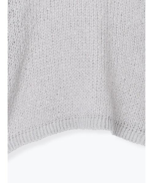 Te chichi TERRASSE（テチチテラス）の「モヘヤライクシアーラメニット（ニット/セーター・レディース・グレー/オフホワイト/ミント・F）」の21枚目の写真