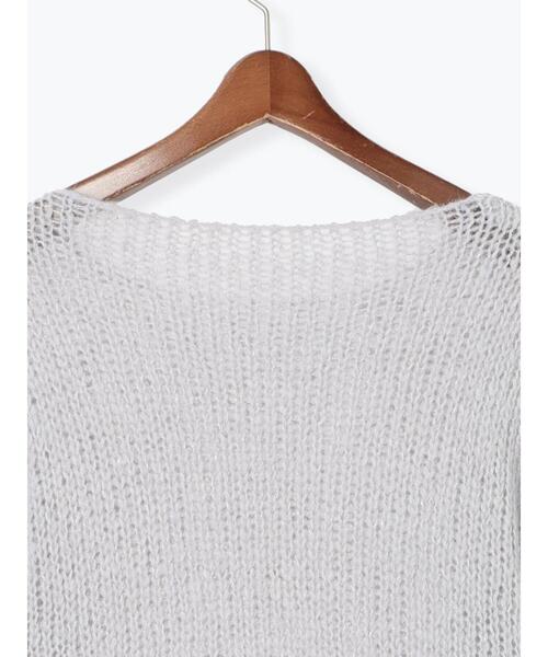 Te chichi TERRASSE（テチチテラス）の「モヘヤライクシアーラメニット（ニット/セーター・レディース・グレー/オフホワイト/ミント・F）」の22枚目の写真