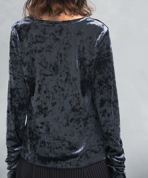 URBAN RESEARCH ROSSO WOMEN(アーバンリサーチ ロッソ)の「『WEB限定』クラッシュベロアシャーリングカットソー(Tシャツ/カットソー・レディース・ネイビー/ホワイト・FREE)」の20枚目の写真