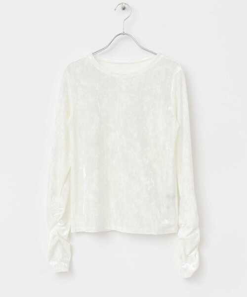 URBAN RESEARCH ROSSO WOMEN(アーバンリサーチ ロッソ)の「『WEB限定』クラッシュベロアシャーリングカットソー(Tシャツ/カットソー・レディース・ネイビー/ホワイト・FREE)」の21枚目の写真