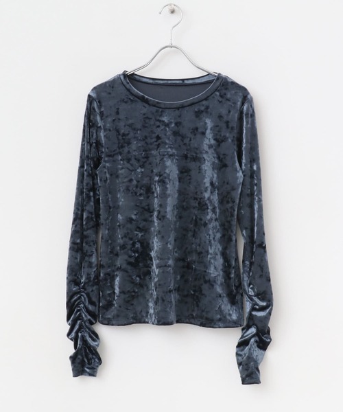 URBAN RESEARCH ROSSO WOMEN(アーバンリサーチ ロッソ)の「『WEB限定』クラッシュベロアシャーリングカットソー(Tシャツ/カットソー・レディース・ネイビー/ホワイト・FREE)」の22枚目の写真