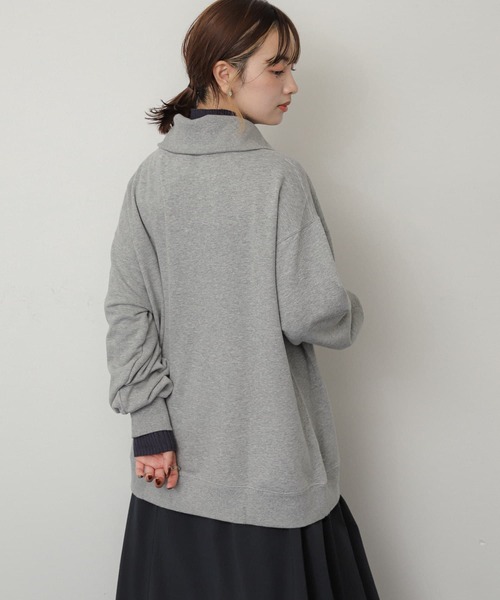 Champion（チャンピオン）の「『別注』Champion×SENSE OF PLACE 　ルーズジップトップ（スウェット・レディース・オートミール/ネイビー/グレー・ONE）」の6枚目の写真