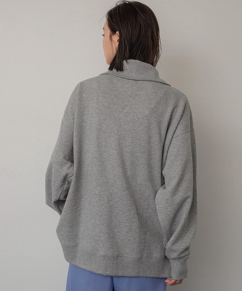 Champion（チャンピオン）の「『別注』Champion×SENSE OF PLACE 　ルーズジップトップ（スウェット・レディース・オートミール/ネイビー/グレー・ONE）」の12枚目の写真