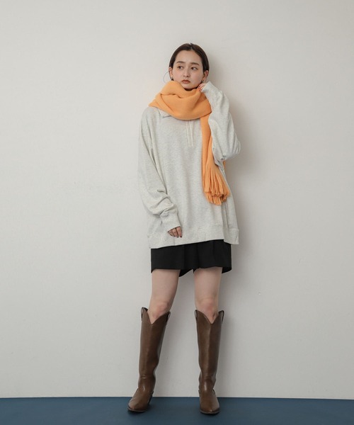 Champion（チャンピオン）の「『別注』Champion×SENSE OF PLACE 　ルーズジップトップ（スウェット・レディース・オートミール/ネイビー/グレー・ONE）」の19枚目の写真