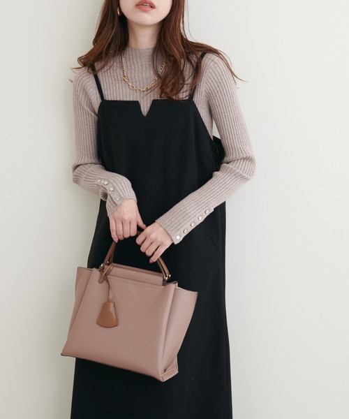 natural couture（ナチュラルクチュール）の「２ＷＡＹハンドバッグ（ショルダーバッグ・レディース・ブラック/グレー/モカ・FREE）」の6枚目の写真