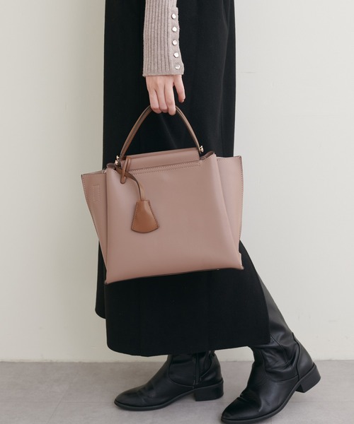 natural couture（ナチュラルクチュール）の「２ＷＡＹハンドバッグ（ショルダーバッグ・レディース・ブラック/グレー/モカ・FREE）」の7枚目の写真