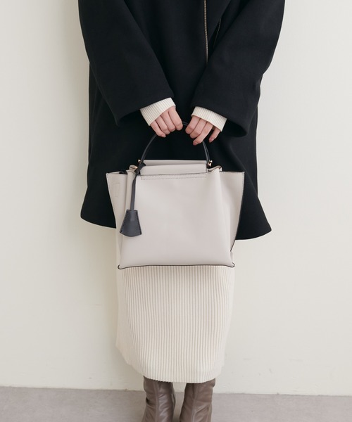 natural couture（ナチュラルクチュール）の「２ＷＡＹハンドバッグ（ショルダーバッグ・レディース・ブラック/グレー/モカ・FREE）」の9枚目の写真