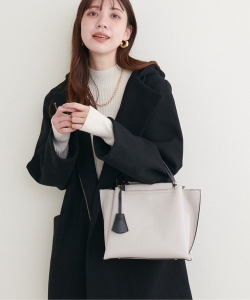 natural couture（ナチュラルクチュール）の「２ＷＡＹハンドバッグ（ショルダーバッグ・レディース・ブラック/グレー/モカ・FREE）」の8枚目の写真