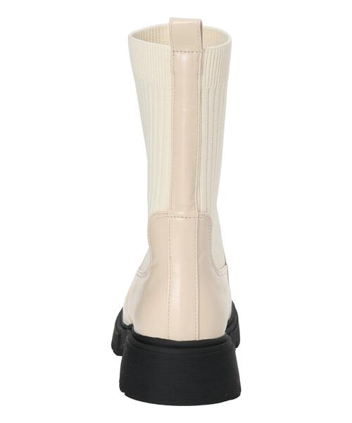 Samansa Mos2 blue（サマンサモスモスブルー）の「【ふっくらクッション】厚底ニットブーツ（ブーツ・レディース・ライトベージュ/ブラック・M/L）」の22枚目の写真