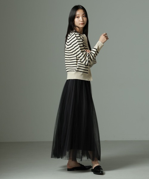 NANO universe（ナノユニバース）の「【WEB限定】ライトスポンディッシュパールボタンカーディガン（カーディガン/ボレロ・レディース・ベージュ/ネイビー/その他1/ブラック/ホワイト・FREE）」の11枚目の写真