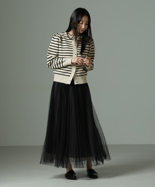 NANO universe（ナノユニバース）の「【WEB限定】ライトスポンディッシュパールボタンカーディガン（カーディガン/ボレロ・レディース・ベージュ/ネイビー/その他1/ブラック/ホワイト・FREE）」の12枚目の写真