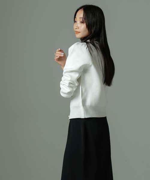 NANO universe（ナノユニバース）の「【WEB限定】ライトスポンディッシュパールボタンカーディガン（カーディガン/ボレロ・レディース・ベージュ/ネイビー/その他1/ブラック/ホワイト・FREE）」の16枚目の写真