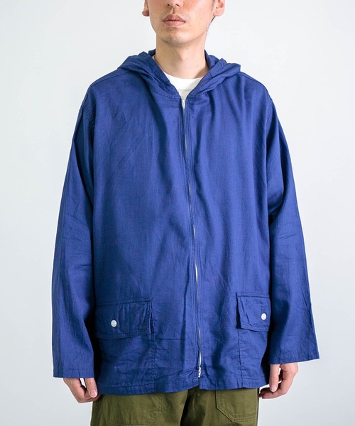 SPELLBOUND（スペルバウンド）の「[SPELLBOUND / スペルバウンド] C/Lウルトラワッシャー フードシャツ（シャツ/ブラウス・メンズ・ブルー/イエロー・2/3）」の2枚目の写真