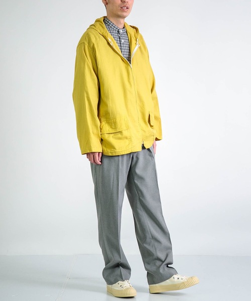 SPELLBOUND（スペルバウンド）の「[SPELLBOUND / スペルバウンド] C/Lウルトラワッシャー フードシャツ（シャツ/ブラウス・メンズ・ブルー/イエロー・2/3）」の4枚目の写真