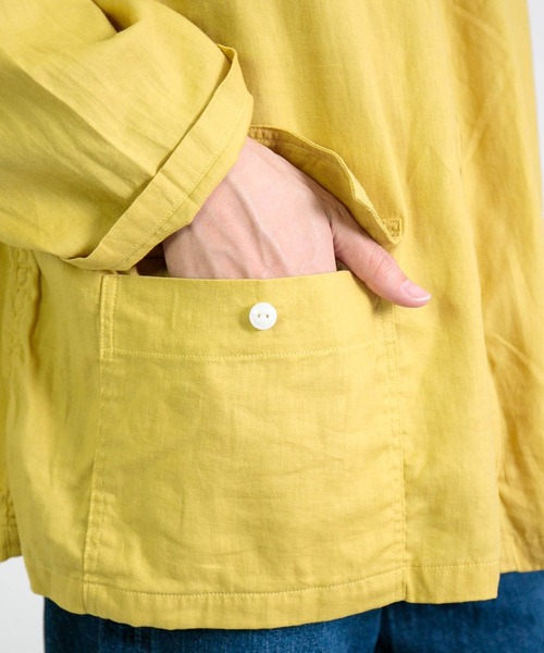 SPELLBOUND（スペルバウンド）の「[SPELLBOUND / スペルバウンド] C/Lウルトラワッシャー フードシャツ（シャツ/ブラウス・メンズ・ブルー/イエロー・2/3）」の14枚目の写真