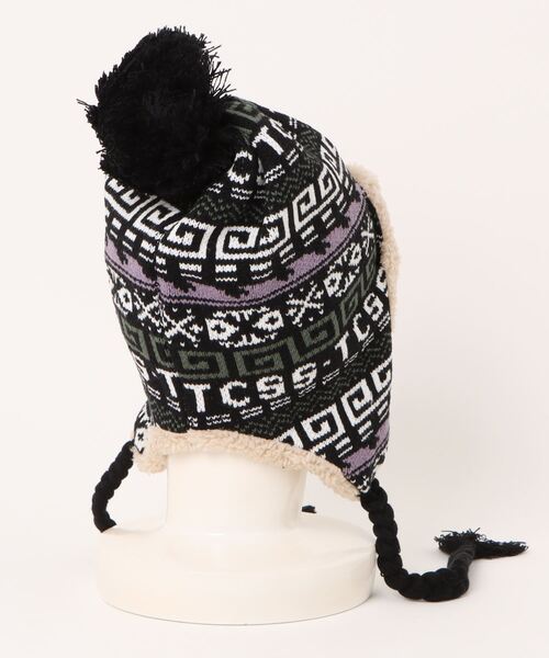 TCSS(ティーシーエスエス)の「BEANIE/Critical Slide(クリティカルスライド)TCSS耳当て付きノルディックパターンニットキャップ(ニットキャップ/ビーニー・レディース・ブラック・FREE)」の2枚目の写真