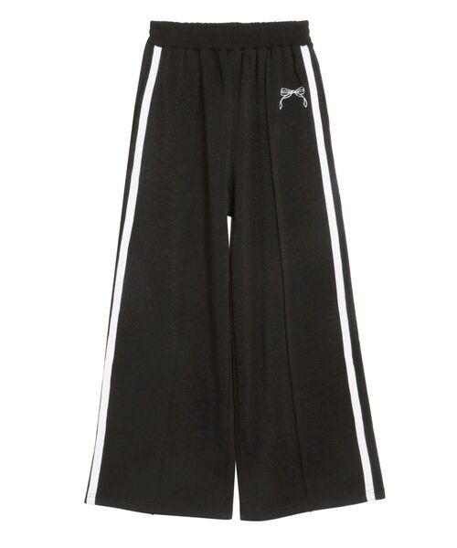 CALNAMUR(カルナムール)の「サイドラインリボンプリントスウェットパンツ(スウェットパンツ・レディース・シルバー/ピンク/ブラック・FREE)」の2枚目の写真
