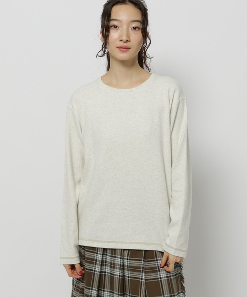 niko and...（ニコアンド）の「コットンストレッチベーシックTシャツ（Tシャツ/カットソー・レディース・ホワイト/ナチュラル/ブラック/グレー・LARGE/MEDIUM）」の4枚目の写真