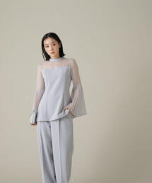NATURAL BEAUTY BASIC | ◇シアープリーツスリーブブラウス＆パンツ(パンツドレス)