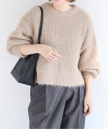 シャギーショートプルオーバーニット