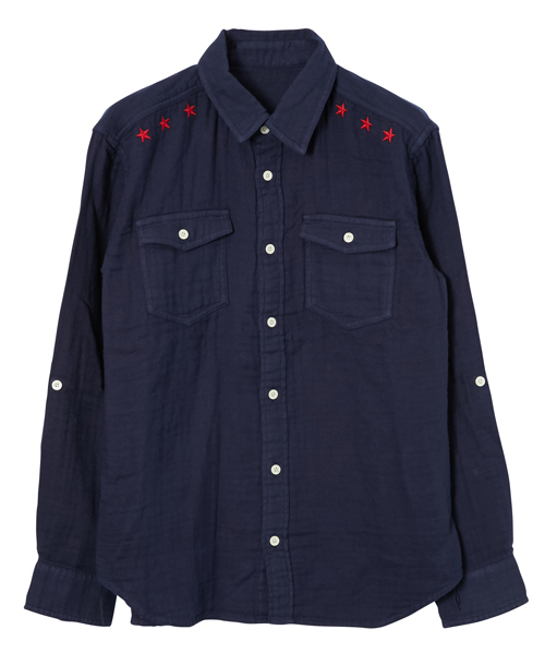 X-girl(エックスガール)の「GAUZE RELAXED SHIRT(シャツ/ブラウス・レディース・ホワイト/ピンク/ネイビー/オリーブ・1/2)」の3枚目の写真