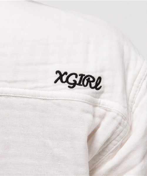 X-girl(エックスガール)の「GAUZE RELAXED SHIRT(シャツ/ブラウス・レディース・ホワイト/ピンク/ネイビー/オリーブ・1/2)」の5枚目の写真
