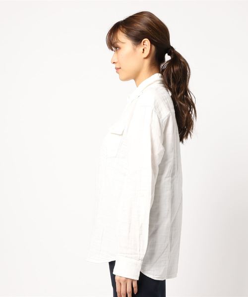 X-girl(エックスガール)の「GAUZE RELAXED SHIRT(シャツ/ブラウス・レディース・ホワイト/ピンク/ネイビー/オリーブ・1/2)」の19枚目の写真