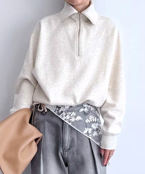 BABYLONE（バビロン）の「裏毛ハーフジッププルオーバー（スウェット