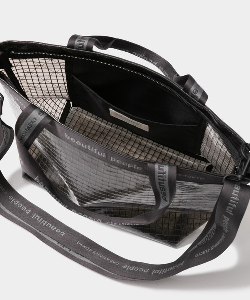 バッグ beautifulpeoplePLAID VINYL LOGO TAPE MIN beautiful people｜plaid vinyl logo tape shoulder bag