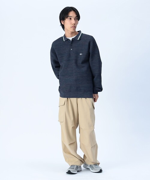 BEAMS HEART(ビームスハート)の「襟ライン ロングスリーブ ニット ポロシャツ(ポロシャツ・メンズ・グリーン/ブルー・LARGE/MEDIUM/SMALL)」の7枚目の写真