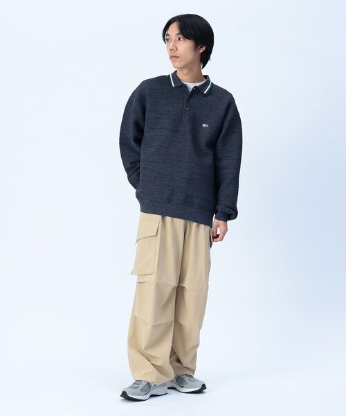 BEAMS HEART(ビームスハート)の「襟ライン ロングスリーブ ニット ポロシャツ(ポロシャツ・メンズ・グリーン/ブルー・LARGE/MEDIUM/SMALL)」の8枚目の写真