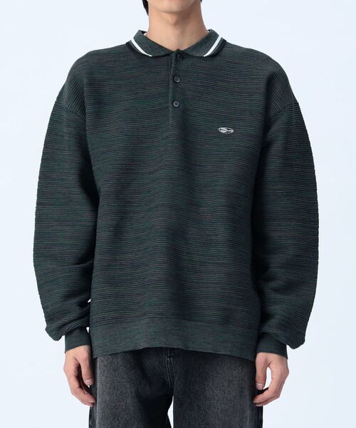 BEAMS HEART(ビームスハート)の「襟ライン ロングスリーブ ニット ポロシャツ(ポロシャツ・メンズ・グリーン/ブルー・LARGE/MEDIUM/SMALL)」の11枚目の写真