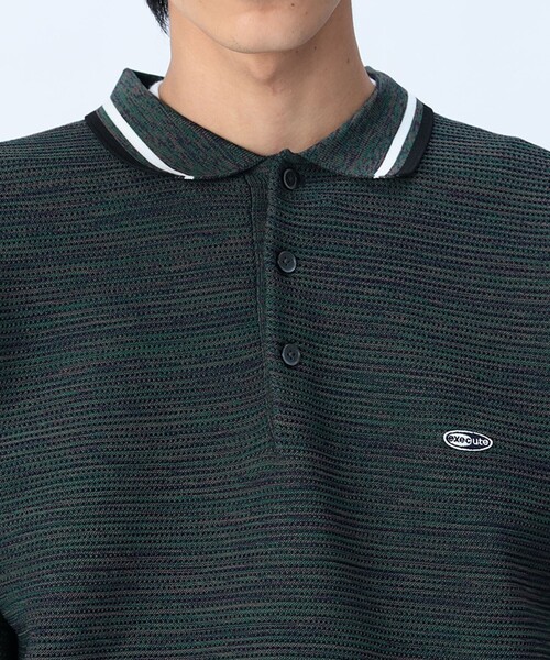 BEAMS HEART(ビームスハート)の「襟ライン ロングスリーブ ニット ポロシャツ(ポロシャツ・メンズ・グリーン/ブルー・LARGE/MEDIUM/SMALL)」の14枚目の写真