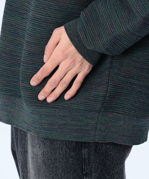 BEAMS HEART(ビームスハート)の「襟ライン ロングスリーブ ニット ポロシャツ(ポロシャツ・メンズ・グリーン/ブルー・LARGE/MEDIUM/SMALL)」の15枚目の写真