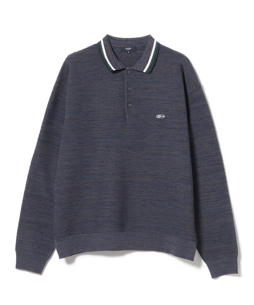 BEAMS HEART(ビームスハート)の「襟ライン ロングスリーブ ニット ポロシャツ(ポロシャツ・メンズ・グリーン/ブルー・LARGE/MEDIUM/SMALL)」の19枚目の写真