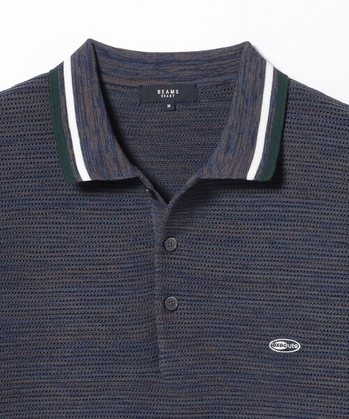 BEAMS HEART(ビームスハート)の「襟ライン ロングスリーブ ニット ポロシャツ(ポロシャツ・メンズ・グリーン/ブルー・LARGE/MEDIUM/SMALL)」の20枚目の写真