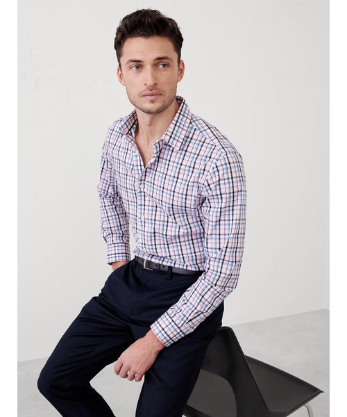 BANANA REPUBLIC FACTORY STORE(バナナリパブリック ファクトリーストア)の「BANANA REPUBLIC FACTORY STORE スリムドレスシャツ(シャツ/ブラウス・メンズ・ブルー系その他/ピンク/ブルー/ピンク系その他/ネイビー/ブラウン/ブラウン系その他/レッド系その他/バーガンディー/チャコールグレー/ブルー系その他2/ライトブルー/ブルー系その他3/マルチ/ピンク系その他2/チェック・M/L/XL/S)」の11枚目の写真