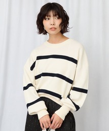 JETSET SOLO PLUS （ジェットセットソロプラス）の「【FONT LAB】スウェットライクBIGボーダーニット（ニット/セーター）」