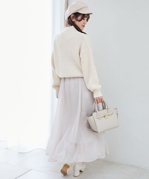 MAJESTIC LEGON(マジェスティックレゴン)の「キラキラハーフジップニット(ニット/セーター・レディース・アイボリー/ピンク/レッド/チャコールグレー・MEDIUM)」の14枚目の写真