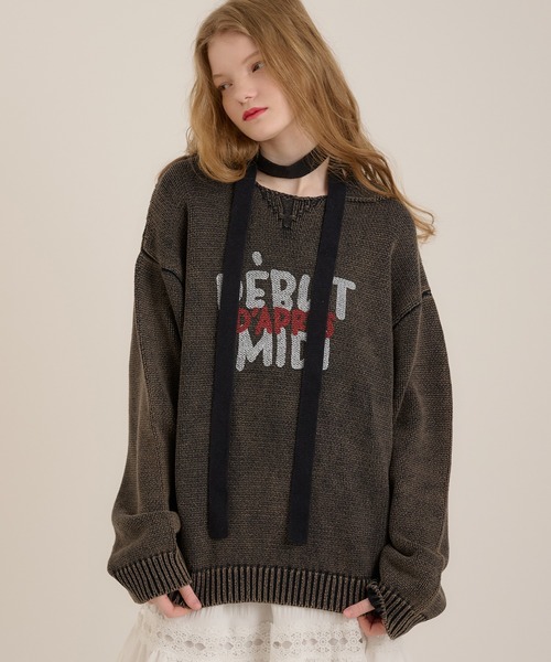 MUHET(ミュエータ)の「加工襟付きニット(ニット/セーター・レディース・ネイビー/ブラック・MEDIUM/X-LARGE)」の7枚目の写真